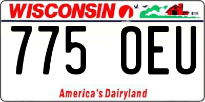 WI license plate 775OEU