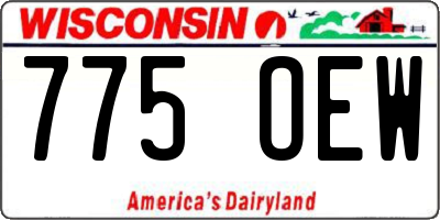 WI license plate 775OEW