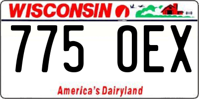 WI license plate 775OEX