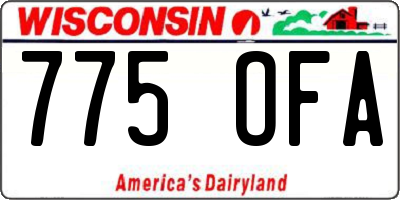 WI license plate 775OFA
