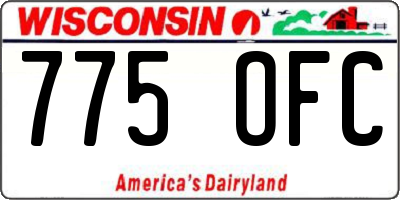 WI license plate 775OFC