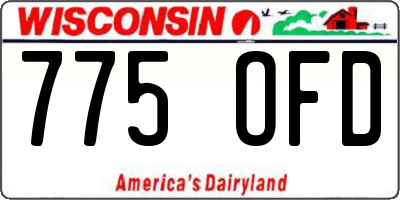 WI license plate 775OFD
