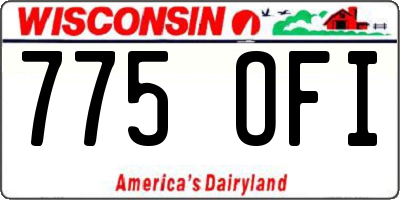 WI license plate 775OFI