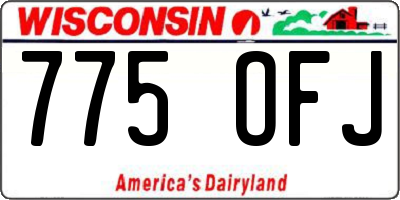 WI license plate 775OFJ