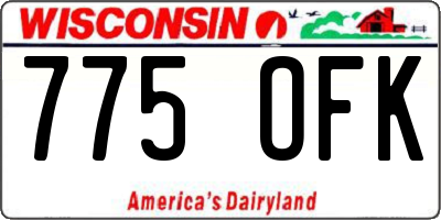 WI license plate 775OFK
