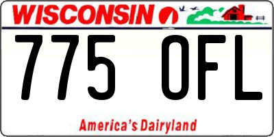 WI license plate 775OFL