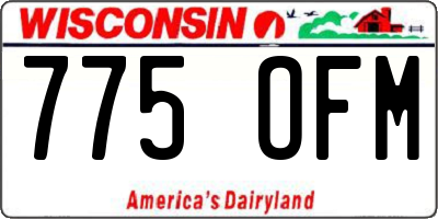 WI license plate 775OFM
