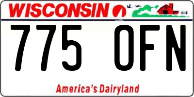 WI license plate 775OFN