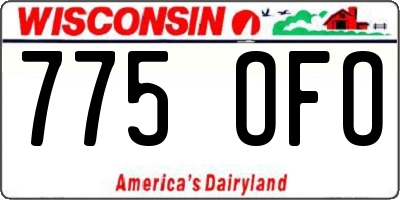 WI license plate 775OFO