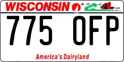 WI license plate 775OFP