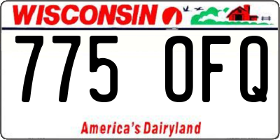 WI license plate 775OFQ