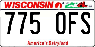 WI license plate 775OFS