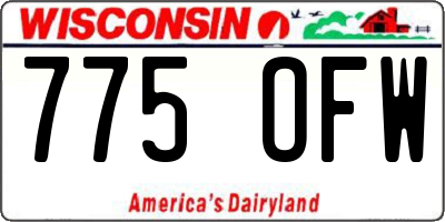 WI license plate 775OFW