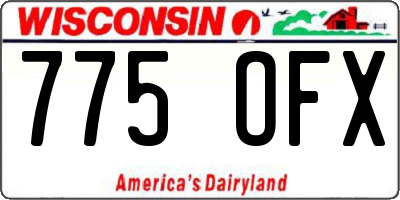 WI license plate 775OFX