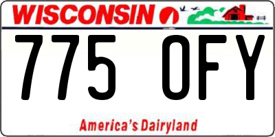 WI license plate 775OFY