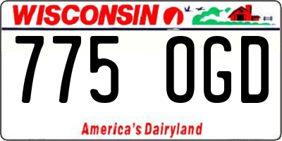 WI license plate 775OGD