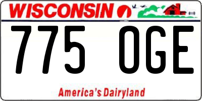 WI license plate 775OGE