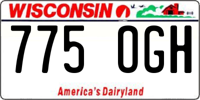 WI license plate 775OGH