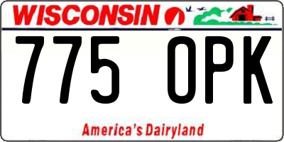 WI license plate 775OPK