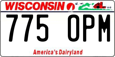 WI license plate 775OPM