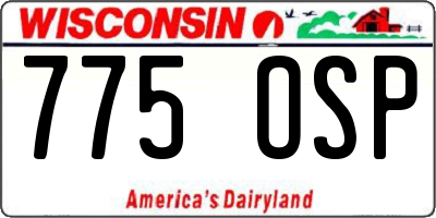 WI license plate 775OSP