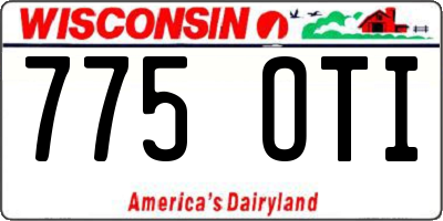 WI license plate 775OTI