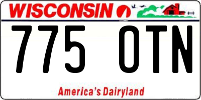 WI license plate 775OTN