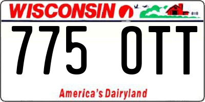 WI license plate 775OTT
