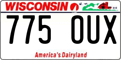 WI license plate 775OUX