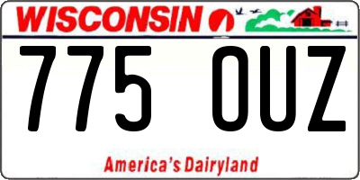 WI license plate 775OUZ