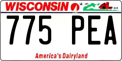 WI license plate 775PEA