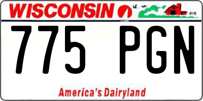 WI license plate 775PGN