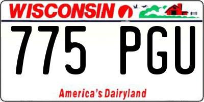 WI license plate 775PGU