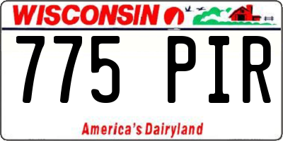 WI license plate 775PIR
