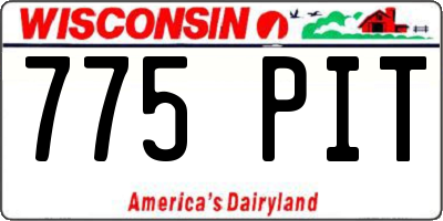 WI license plate 775PIT