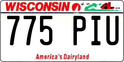WI license plate 775PIU