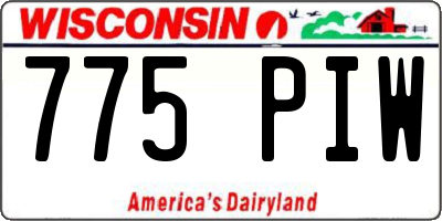 WI license plate 775PIW