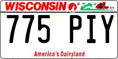 WI license plate 775PIY