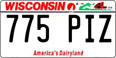 WI license plate 775PIZ
