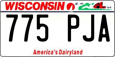 WI license plate 775PJA