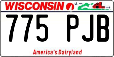 WI license plate 775PJB