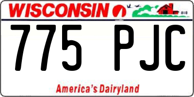 WI license plate 775PJC