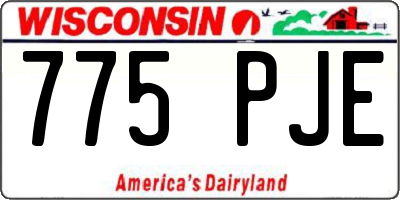 WI license plate 775PJE