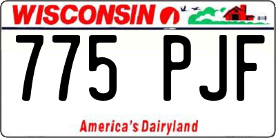 WI license plate 775PJF