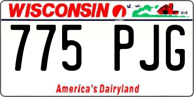 WI license plate 775PJG