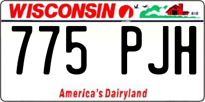 WI license plate 775PJH