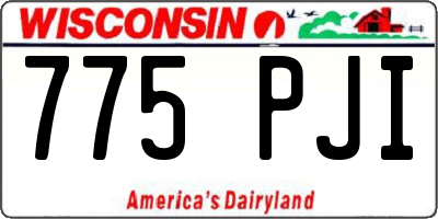 WI license plate 775PJI