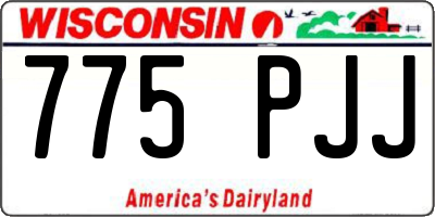 WI license plate 775PJJ