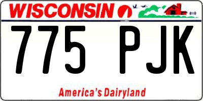 WI license plate 775PJK
