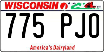 WI license plate 775PJO